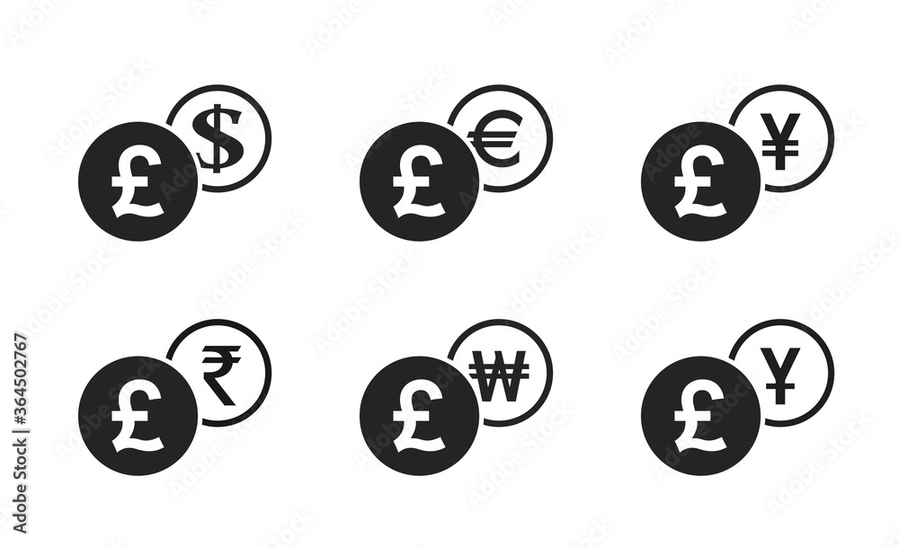 british pound exchange icon set. banking transfer sign. finance infographic design element british pound exchange icon set. banking transfer sign. finance infographic design element