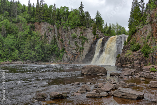 Beautiful view of the waterfalls at Tettegouche State Park on the North Shore of Lake Superior in Minnesota