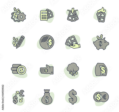 Money icon set photo