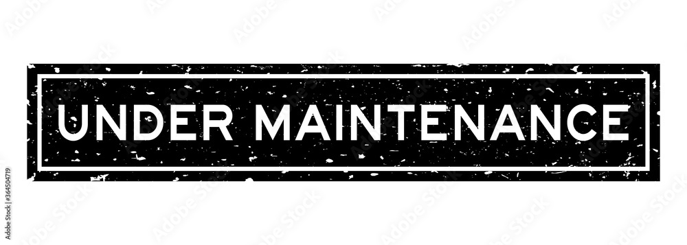 Fototapeta premium Grunge black under maintenance word square rubber seal stamp on white background