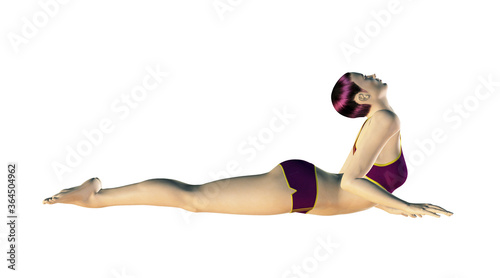 3D Woman in Yoga pose