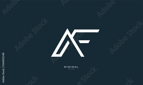 Alphabet letter icon logo AF  photo