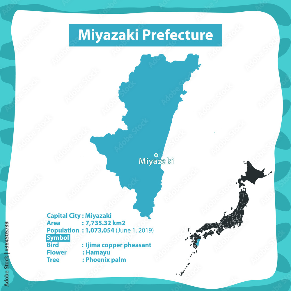 Miyazaki Prefecture Map of Japan Country