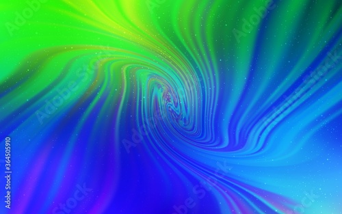 Light Blue, Green vector texture with milky way stars. Shining illustration with sky stars on abstract template. Pattern for futuristic ad, booklets.