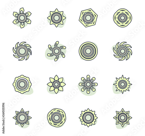 Set of sun icons