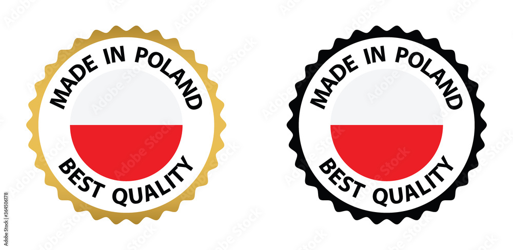 made in Poland vector stamp. badge with Poland  flag
