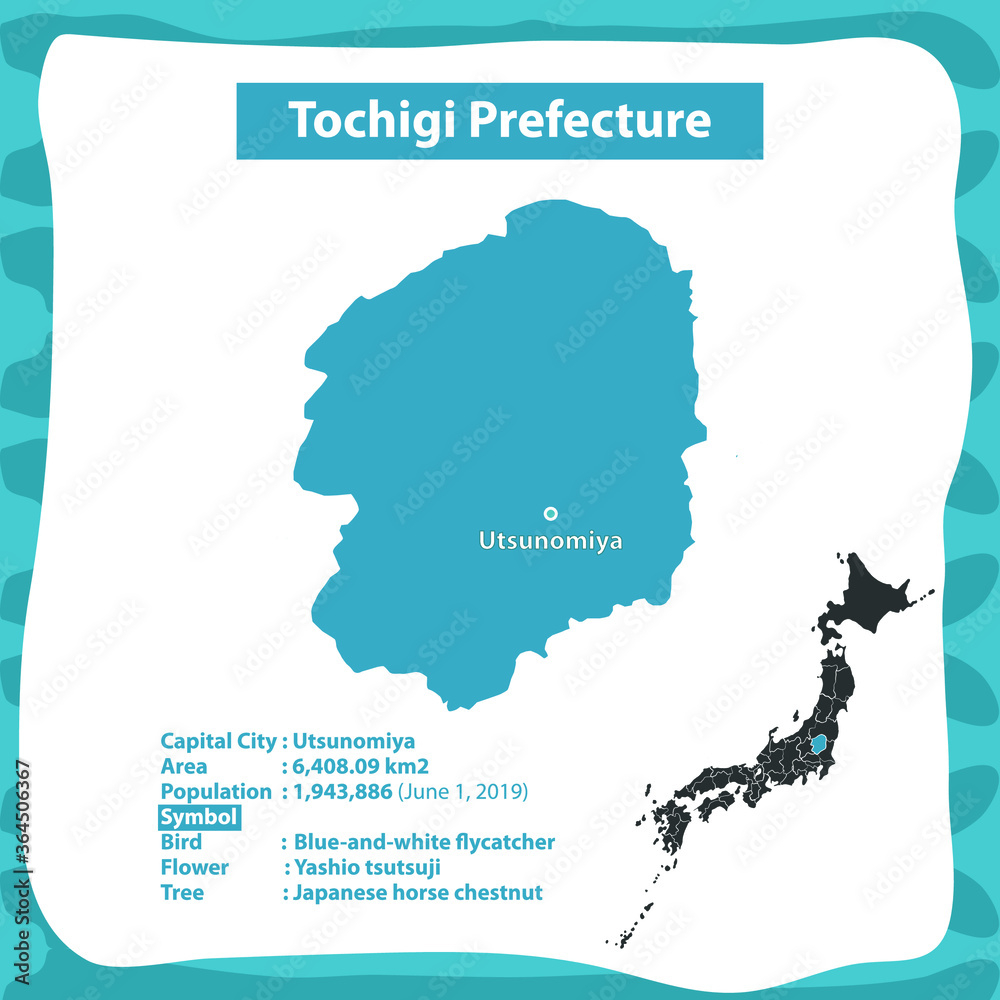 Tochigi Prefecture Map of Japan Country