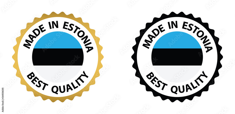 made in Estonia  vector stamp. badge with Estonia  flag