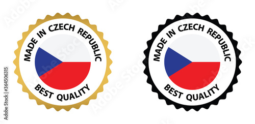 made in Czech Republic  vector stamp. badge with Czech Republic  flag