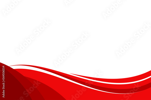 Abstract Flat Red White Wavy Background Design Template Vector with Copy Space for Text