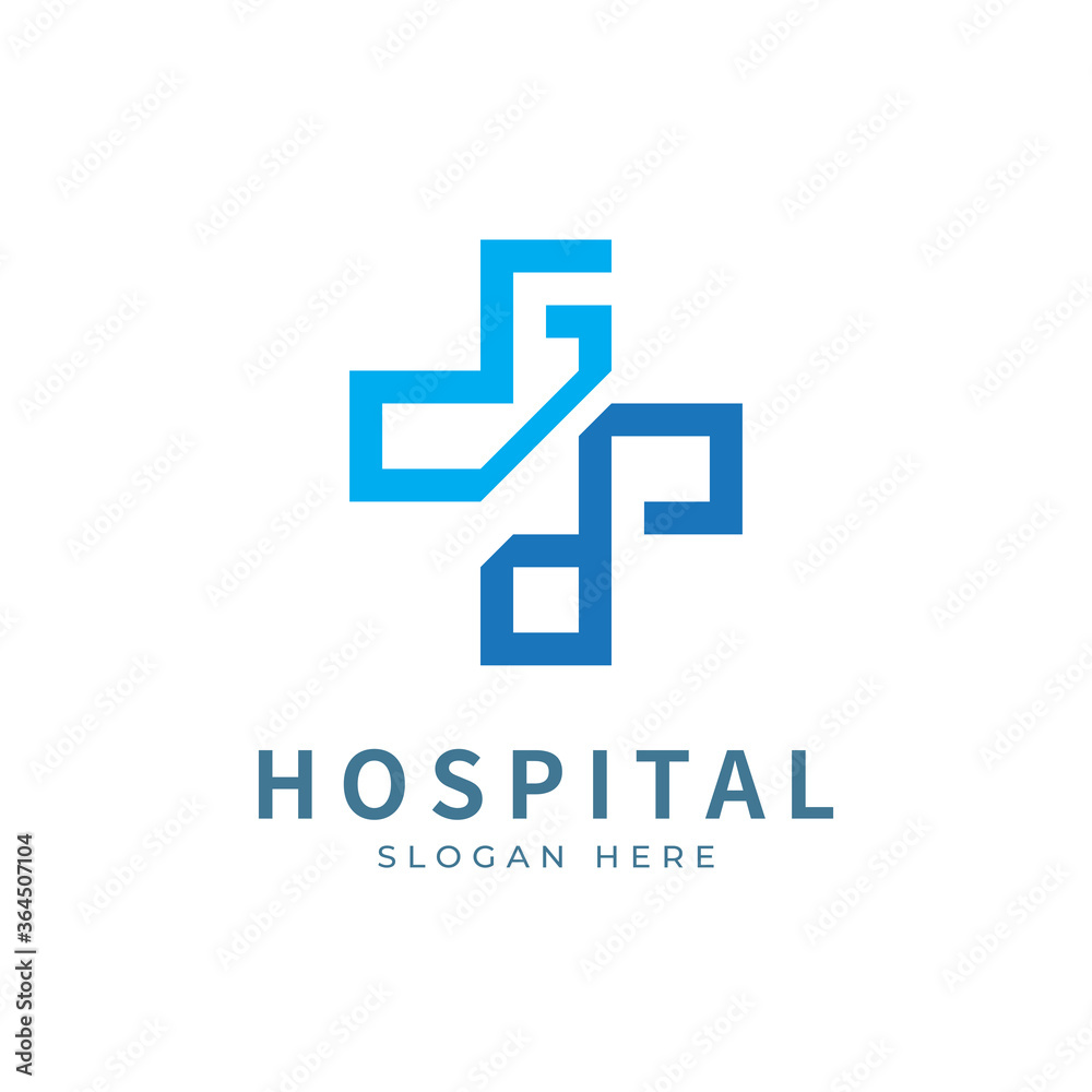 Health logo with initial letter J P, P J, J P logo designs concept. Medical health-care logo designs template.