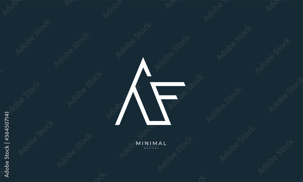 Alphabet letter icon logo AF 