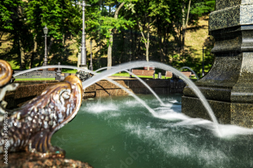 Fountain in a city park Vladimir Hill in Kiev  Ukraine