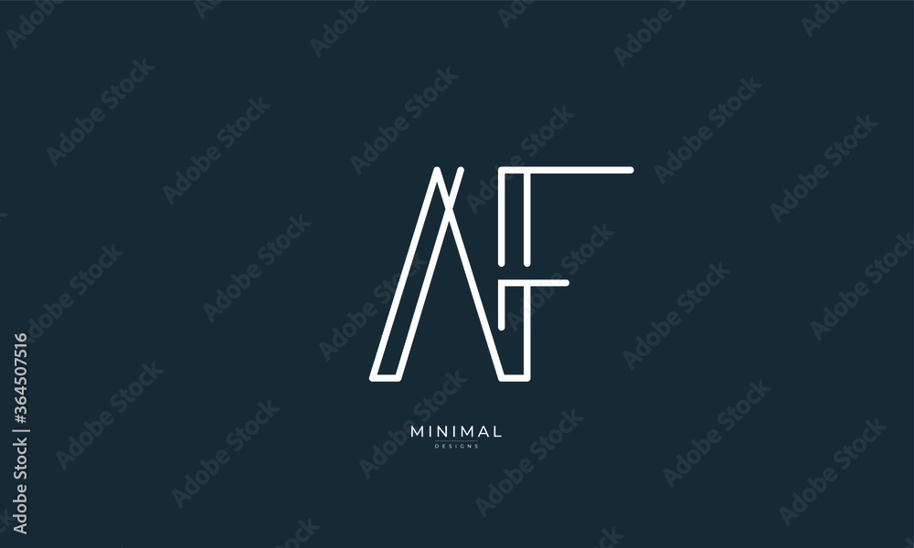 Alphabet letter icon logo AF Alphabet letter icon logo AF