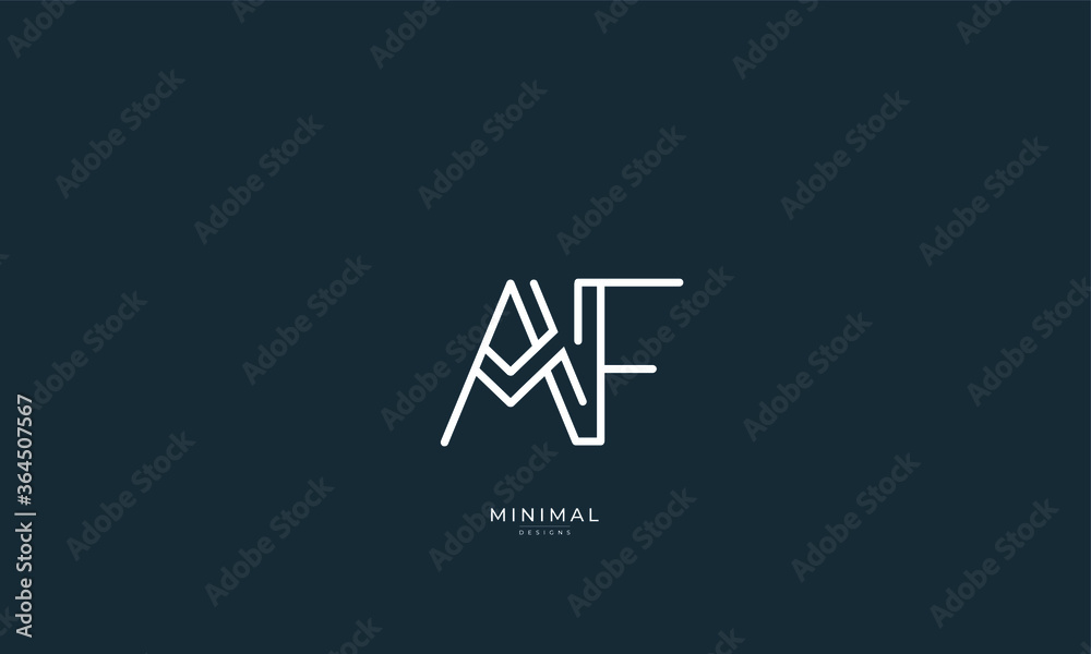 Alphabet letter icon logo AF 