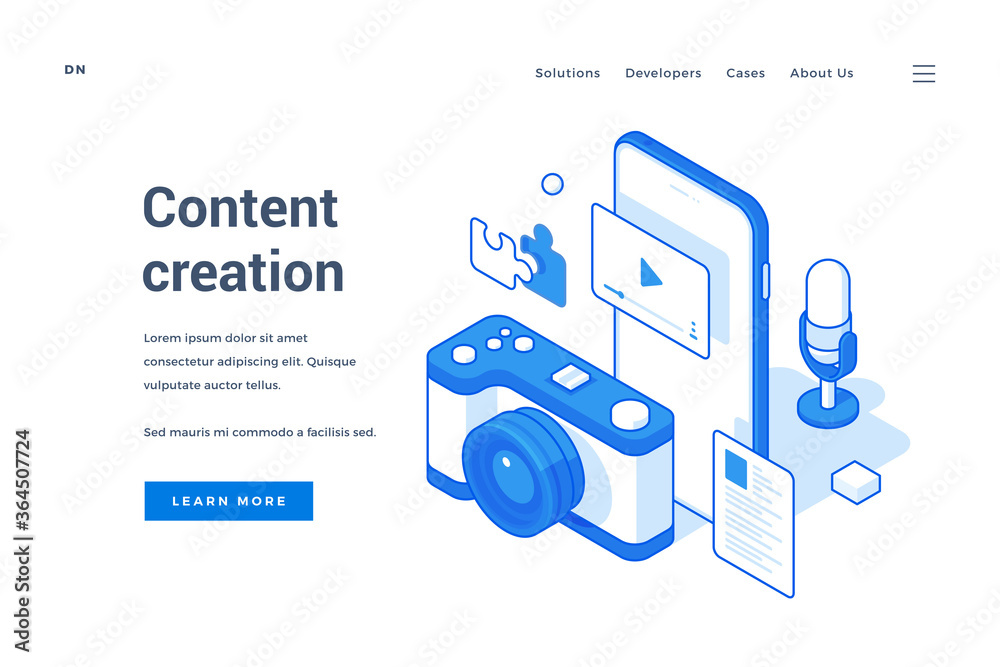 Web banner for contemporary content creation industry Web banner for contemporary content creation industry