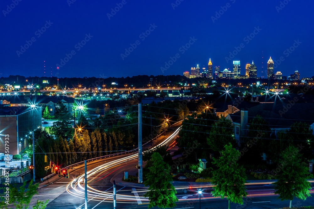 Downtown Atlanta Skyline at night