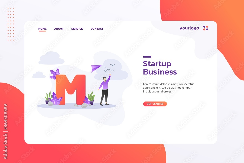 startup business Website template design. Modern vector illustration concept of web page design for website and mobile website development. Easy to edit and customize.