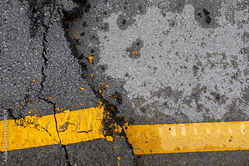 cracked asphalt background and texture photo