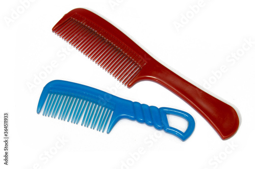 comb and brush isolated on white background