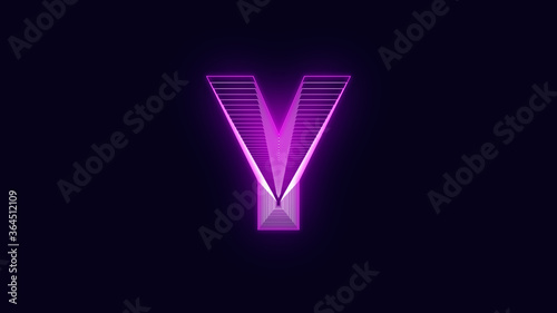 Efecto Neo letra Y Vector