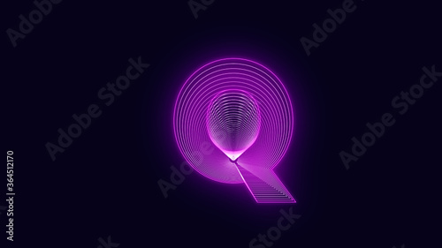 Efecto Neo letra Q Vector