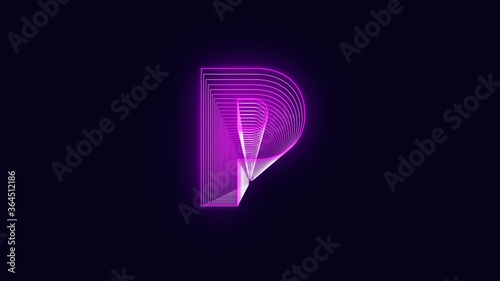 Efecto Neo letra P Vector