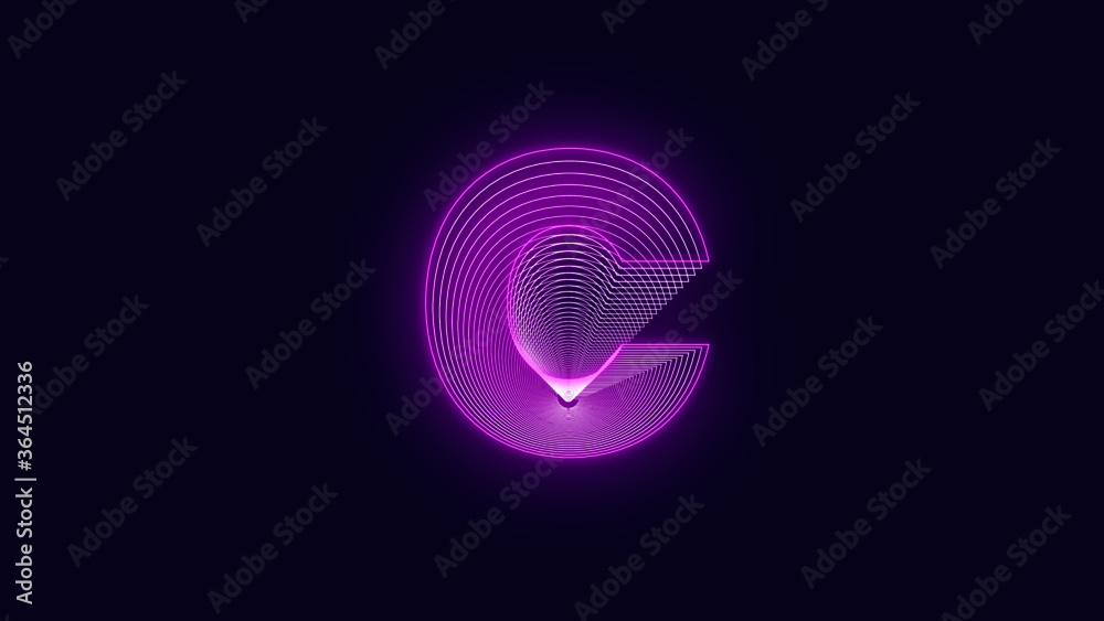 Efecto Neo letra C Vector