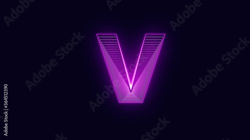 Efecto Neo letra V Vector