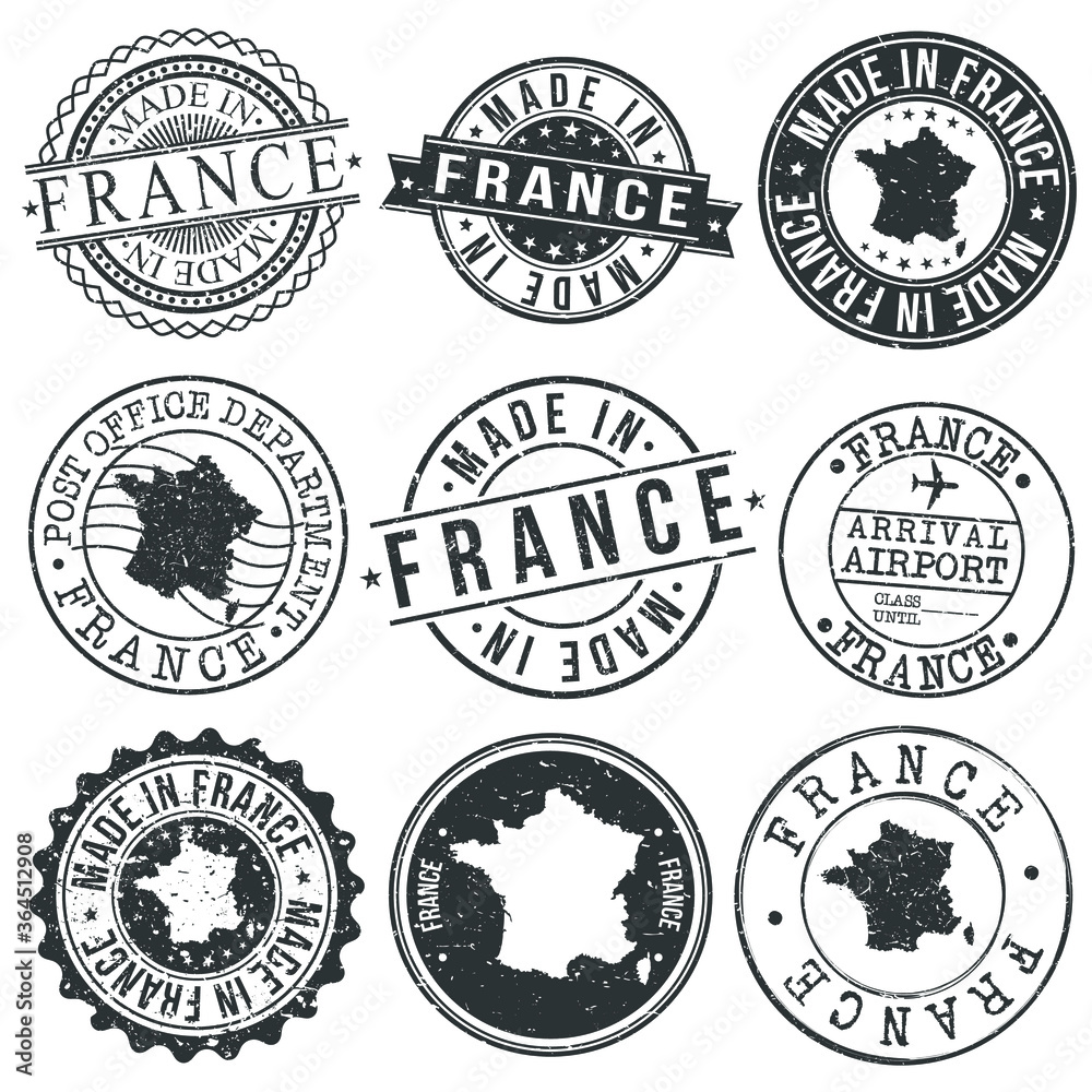 France Travel Stamp Made In Product Stamp Logo Icon Symbol Design Insignia.