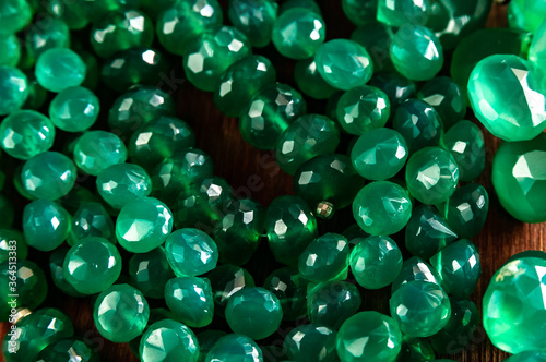 beads made of chrysoprase photo