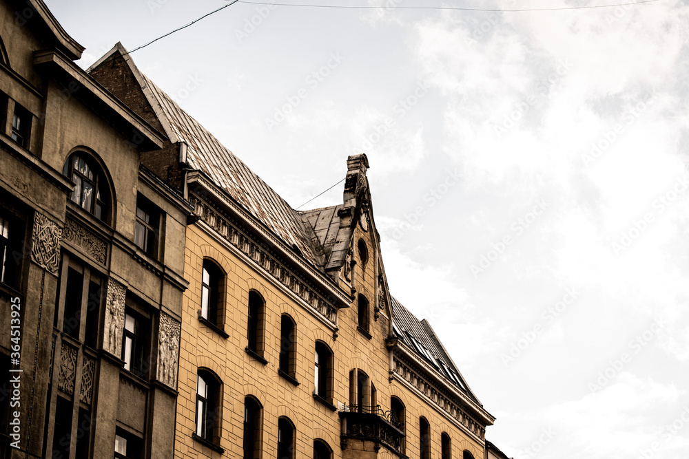Art Nouveau buildings in the center of Riga, Latvia