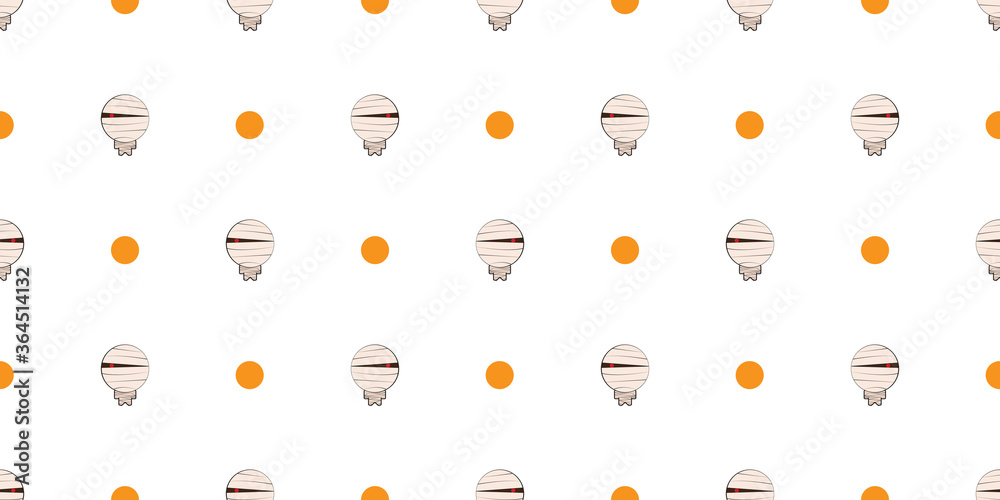 Halloween seamless pattern, Cute mummy on orange background, Cute ghost icons. Halloween seamless pattern, Cute mummy on orange background, Cute ghost icons.