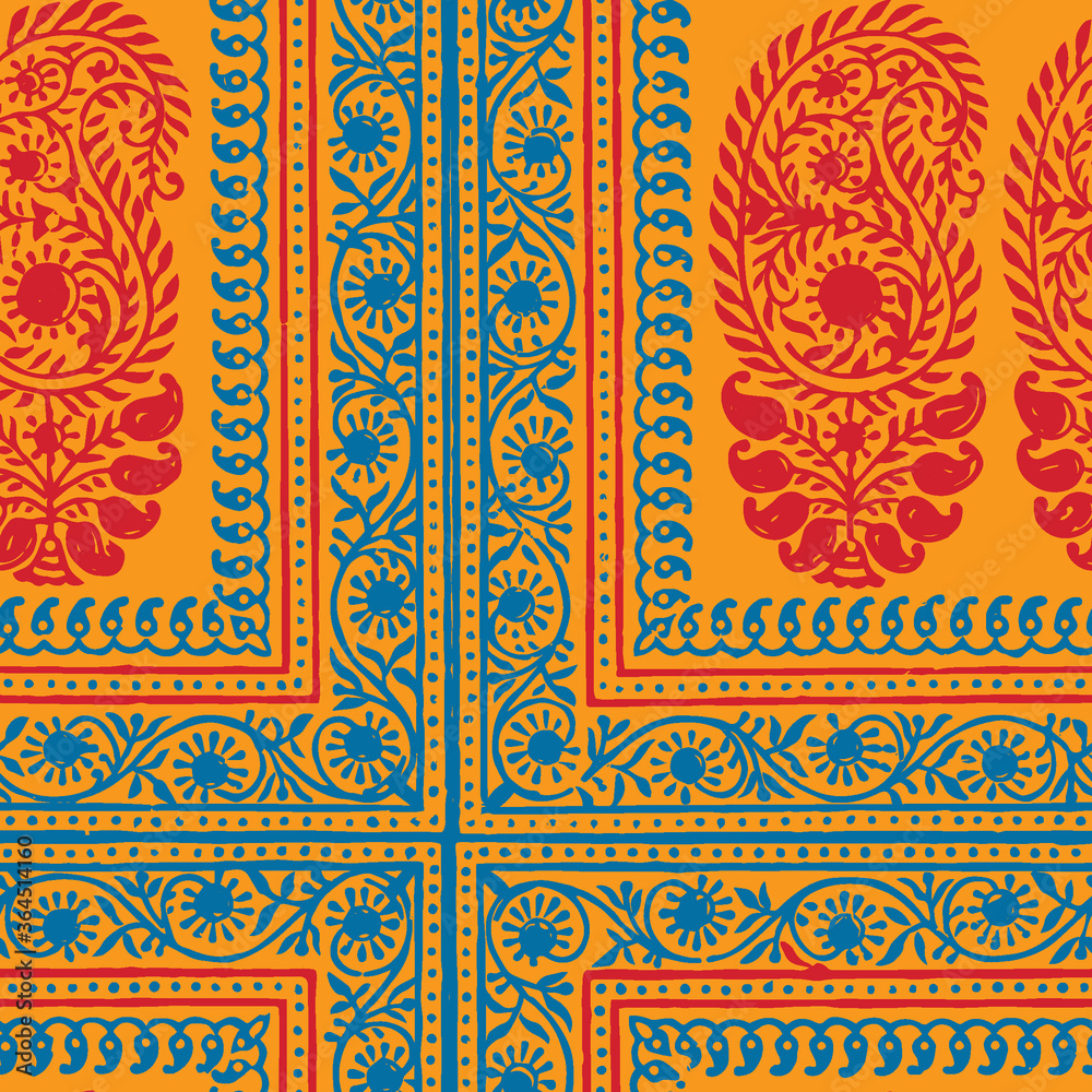 Colorful Indian Fabric Repeating Pattern Colorful Indian Fabric Repeating Pattern