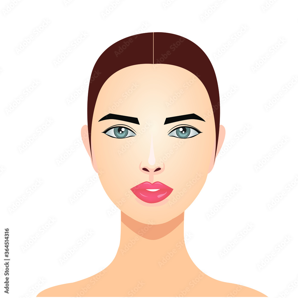 Woman face isolated on a white background. Model for cosmetic facial. Facial skin care. Woman face isolated on a white background. Model for cosmetic facial. Facial skin care.
