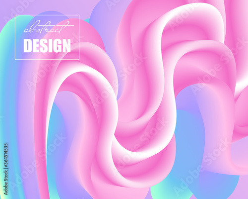Fototapeta Naklejka Na Ścianę i Meble -  Colorful abstract background with futuristic gradient waves. Trendy illustration for business poster, web banner, landing page or cover