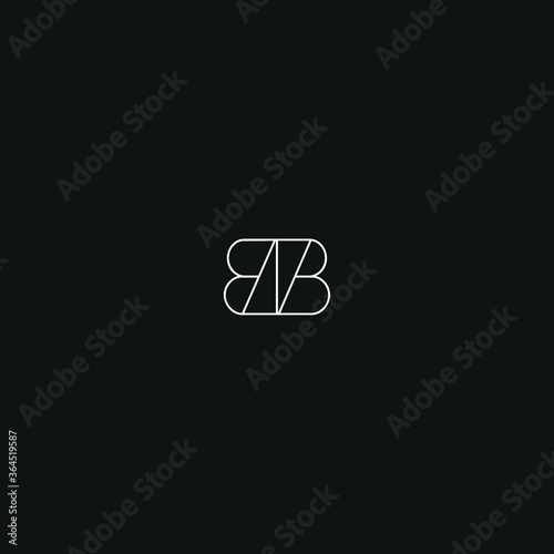 BB or BNB or double B letter logo with winding lines in vector format