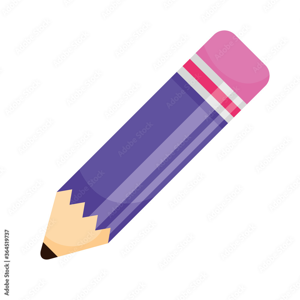 pencil purple color school supply isolated icon pencil purple color school supply isolated icon