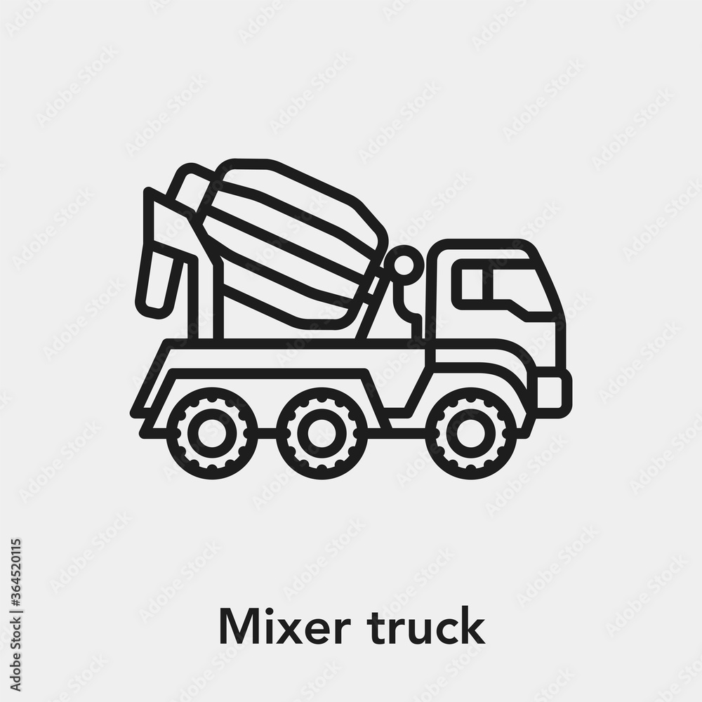 concrete mixer truck icon vector sign symbol