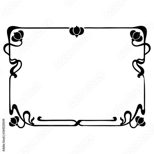 Vintage engraving style vector floral frame