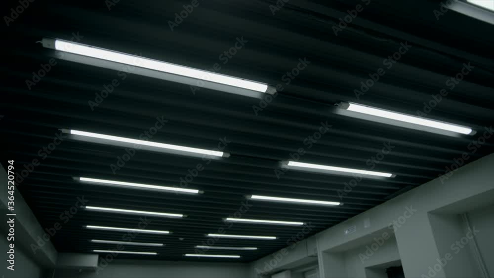 LED lights are turned on in the office 