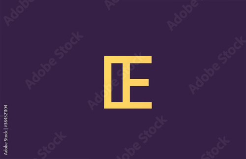 Free Download E purple yellow alphabet letter logo icon for company. Simple line design for business - GFXLoad