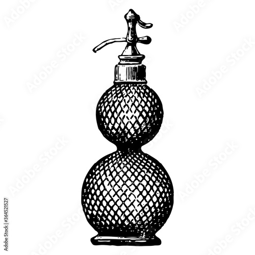 Vintage engraving of inside of a perfume bottle