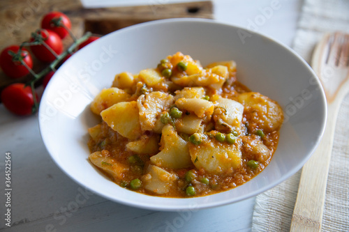 Cuttlefish stew with potatoes, spanish recipe