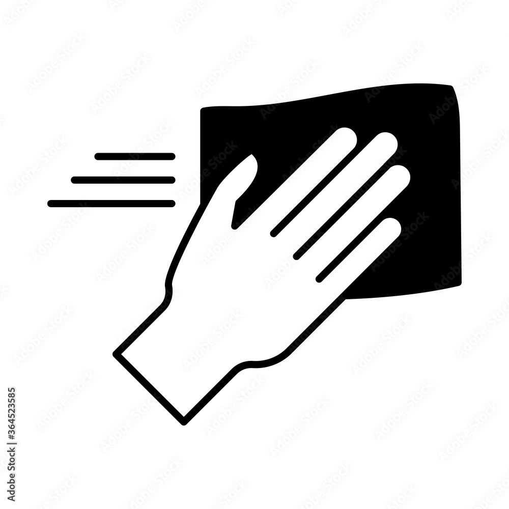 hand with rag lineal style icon vector design hand with rag lineal style icon vector design