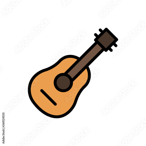 Guitar, music icon. Simple color with outline vector elements of hipster style icons for ui and ux, website or mobile application
