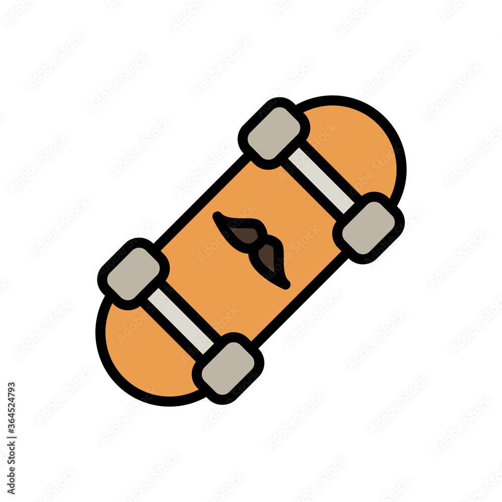 Skate, sport icon. Simple color with outline vector elements of hipster style icons for ui and ux, website or mobile application