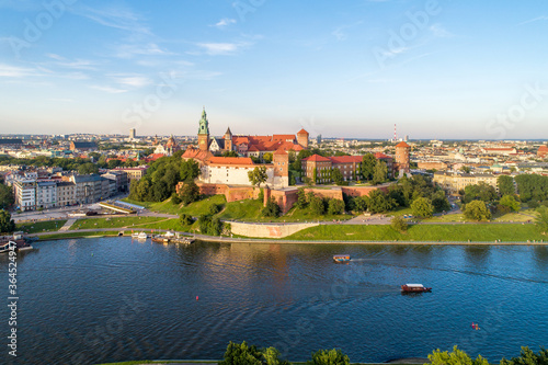 Krakow. Poland. Wawel cathedral and castle. Aerial view