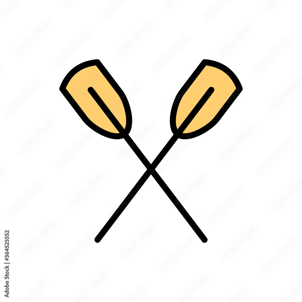 Paddle icon. Simple color with outline vector elements of hipster style icons for ui and ux, website or mobile application