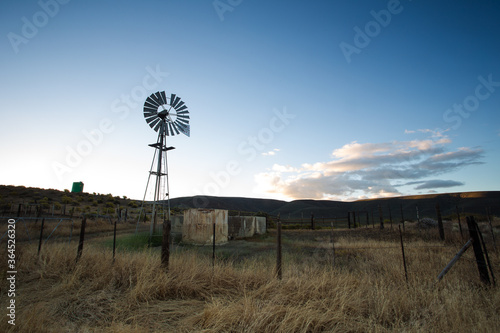Windmill / Windpomp at dusk in the Tankwa Karoo of South Africa